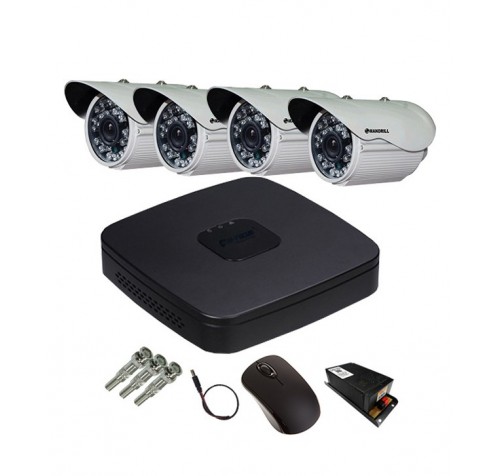 Mandrill 4 PC Outdoor HDCVI Night Vision Security CCTV Camera with 8 Ch Hi Focus DVR